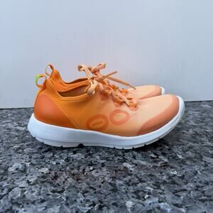 OOFOS OOmg Sport LS Low Womens Size 7 Glow Mature Orange Lace Up Running Shoes